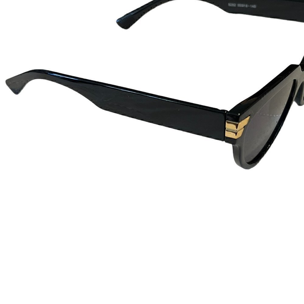 Women's Fashion Cat Eye Sunglasses, Black, Gold Tone Trim - Picture 5 of 7
